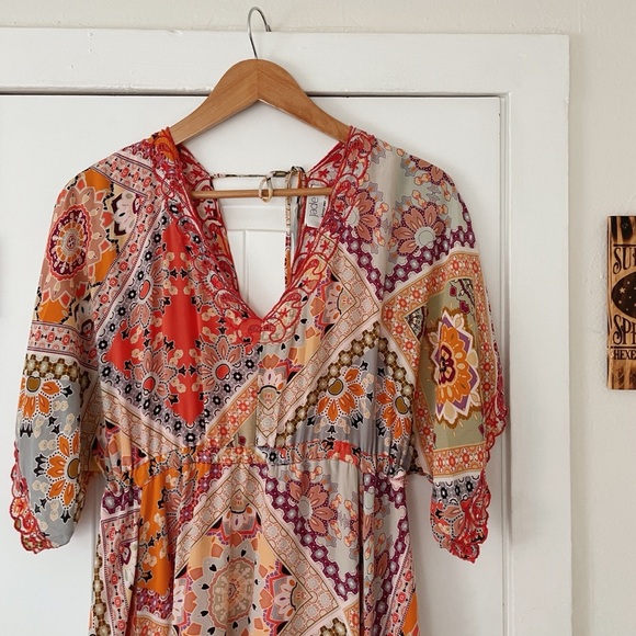 Johnny Was Jade $470 Thalia Silk Beach Maxi Dress, Small embroidered floral - Picture 4 of 12